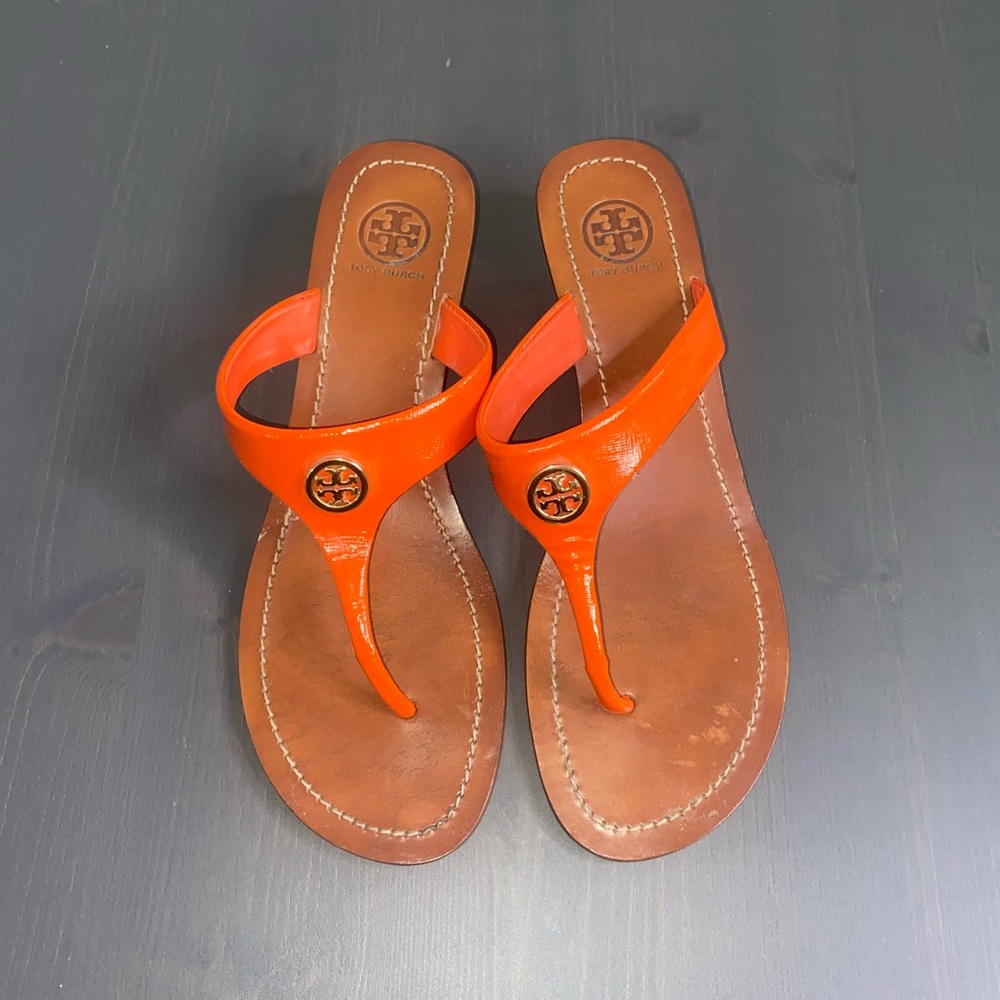 Tory Burch Orange Cameron Sandals